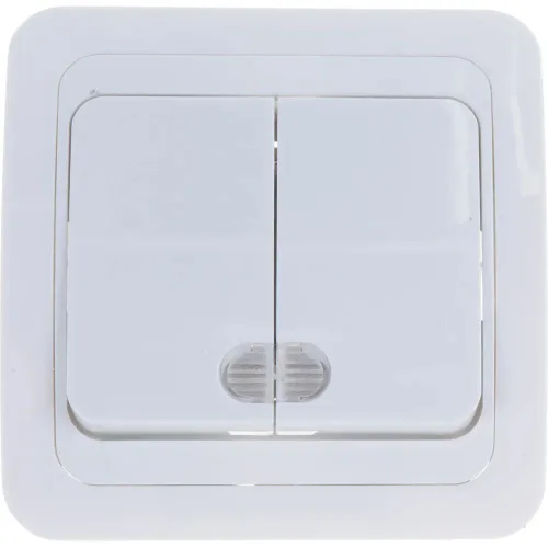 Выключатель UNIVersal Валери 2 клавиши, с подсветкой, белый В0123