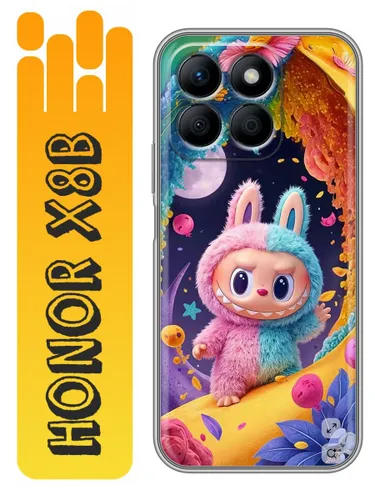 Чехол для Honor X8b с принтом Labubu Лабубу на Хонор Х8б
