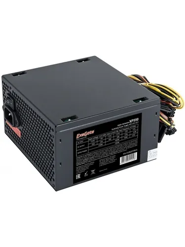 ExeGate EX282070RUS-S Блок питания 550W XP550 (ATX, SC, 12cm fan, 24pin, (4+4)pin, PCI-E, 3xSATA, 2x