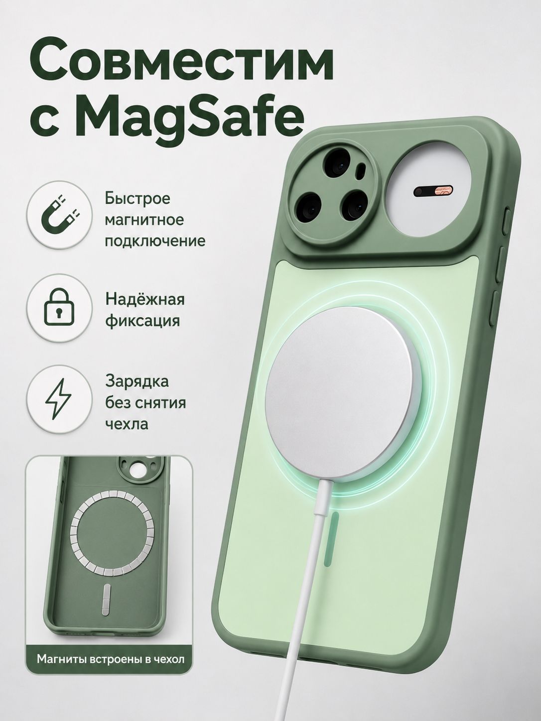 智能手机壳 用于 Huawei Nova 15 Pro, 塑料 , 浅绿色
