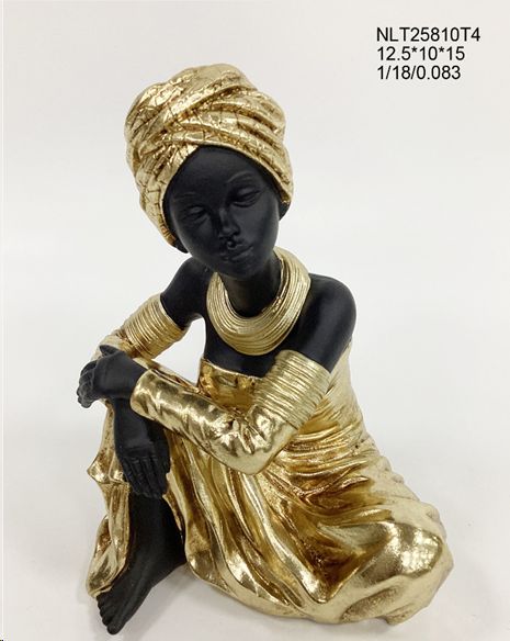 Статуэтка Африканка, полистоун, 12,5 х 10 х 15 см