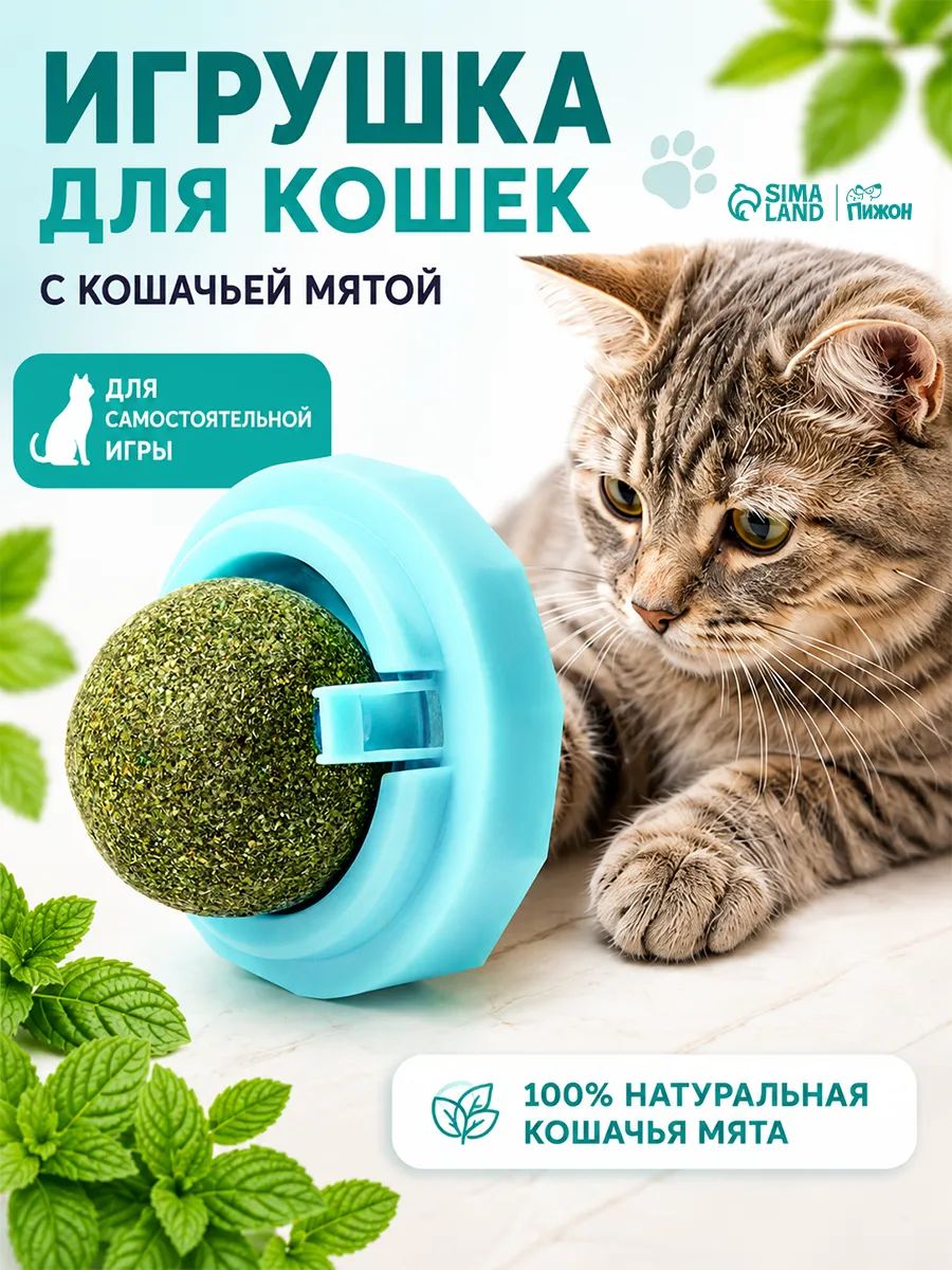 Кошачья мята шарик игрушки для кошек, голубой