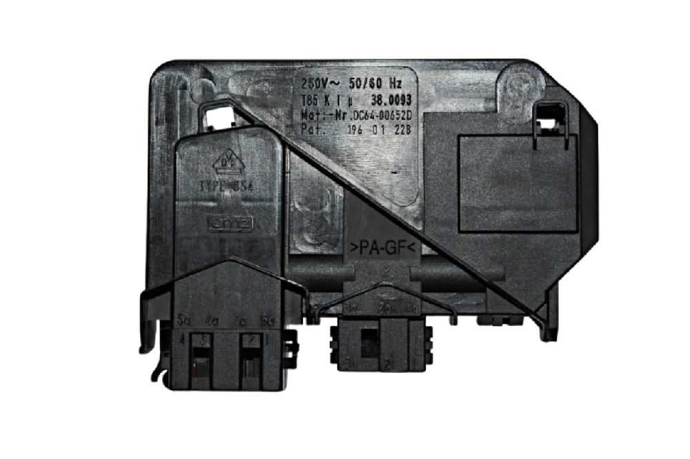 Замок люка (УБЛ) для Samsung, с 2-мя контактными колодками (4+3), DC64-00652D