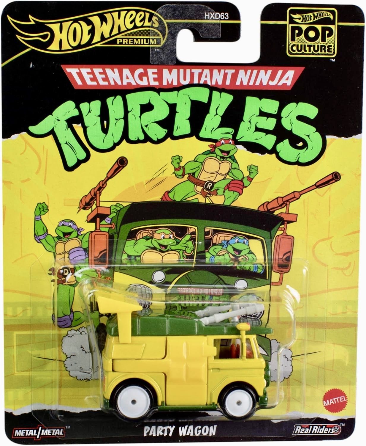 Машинка Черепашки-ниндзя / Teenage Mutant Ninja Turtles Металлическая модель Hot Party Wagon 1:64