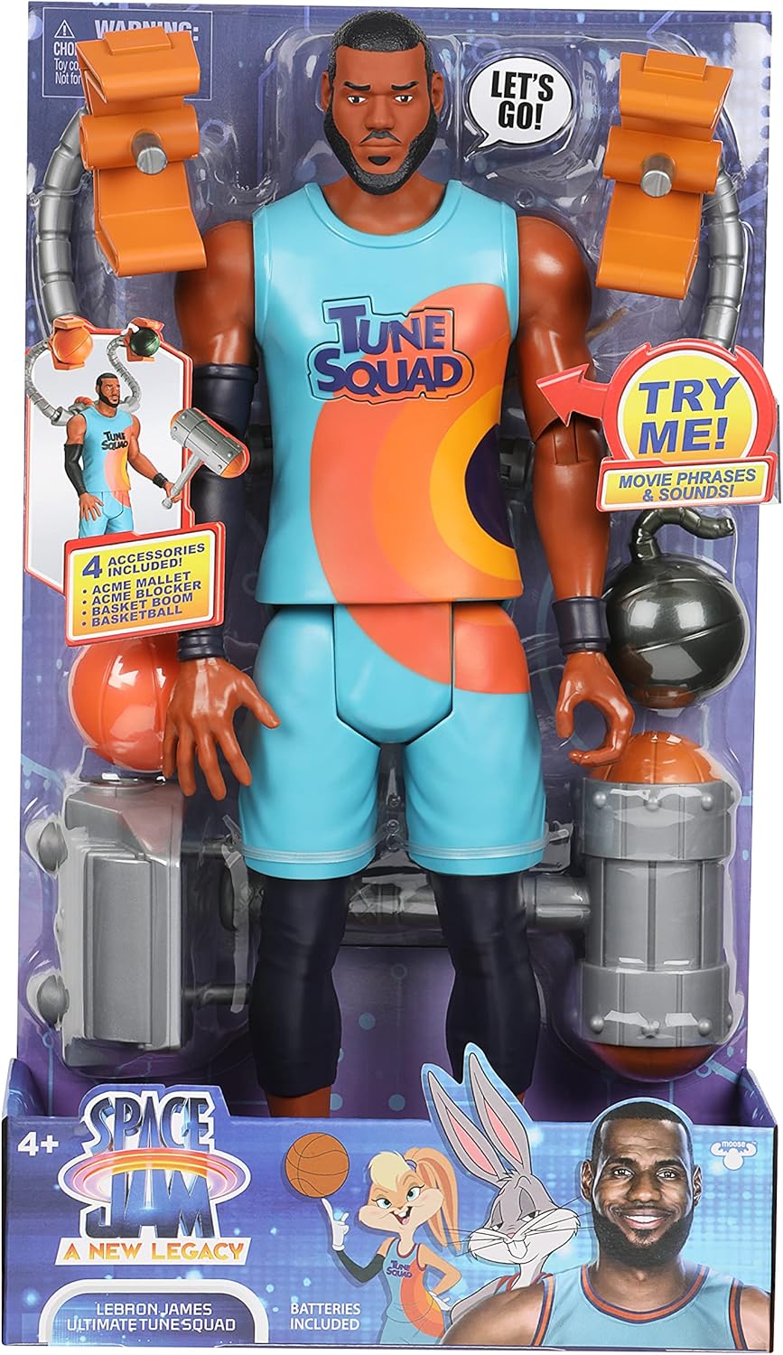 SPACE JAM / Космический Джем Фигурка Леброна Джеймса 30 см Ultimate Tune Squad с фразами и аксессуарами