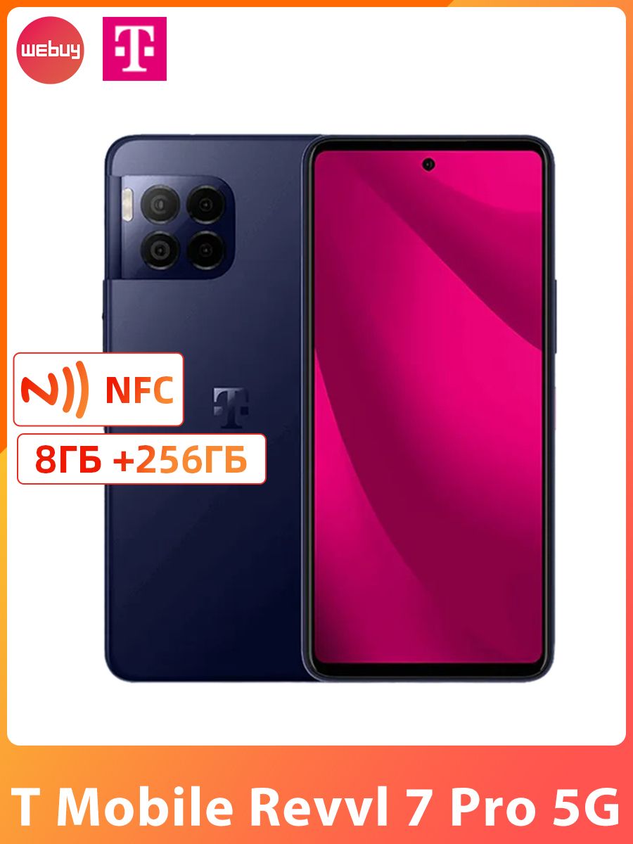 СмартфонСмартфонглобальнойверсииT-MobileRevvl7Pro5Gсчетырехъядернойкамеройиэкраном6,78”NanoSim+E-SimПоддержкаNFCРусскийязыкGlobal8/256ГБ,светло-синий
