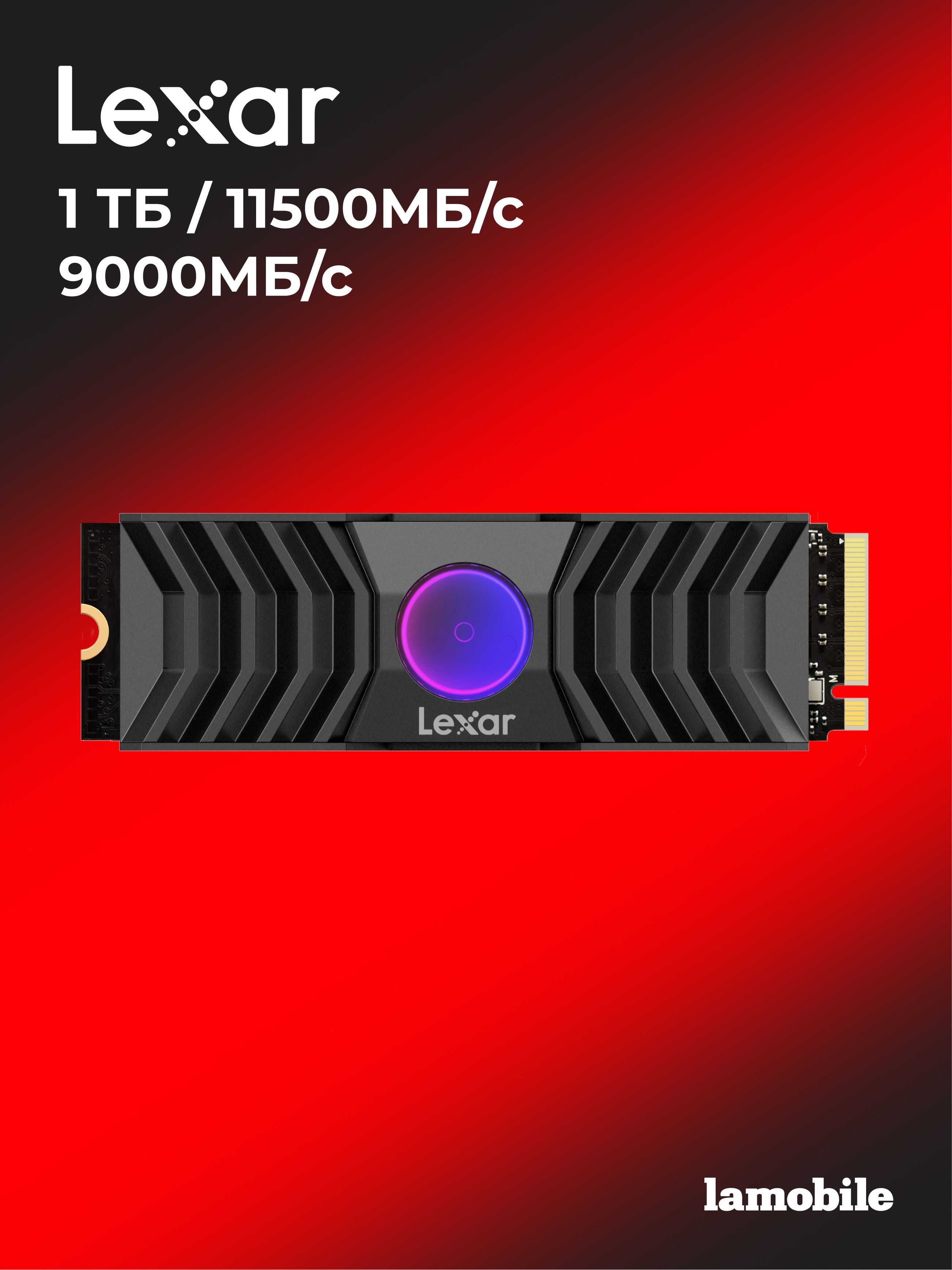 Обзор Внутренний SSD-накопитель Lexar SSD NM1090 With Heatsink M.2 2280 PCIe Gen 5.0 NVMe 1TB — стоит ли покупать?
