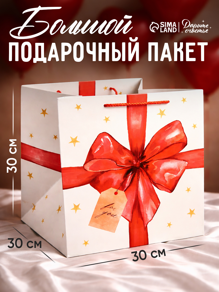Пакет подарочный большой, 30 х 30 х 30 см