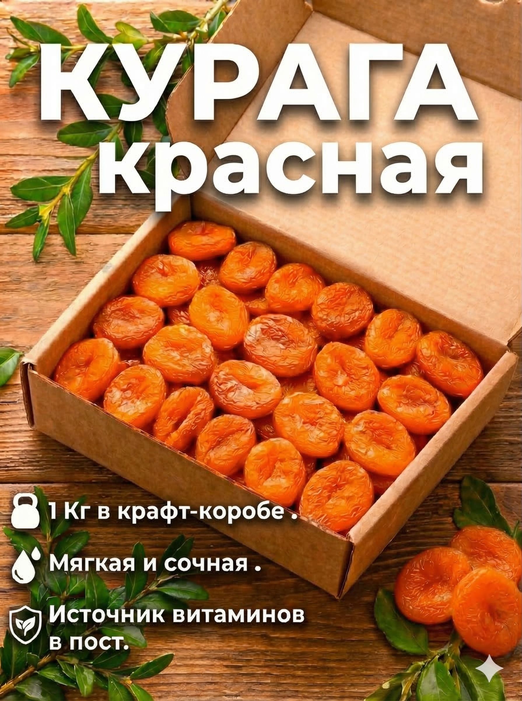 Курага красная без косточки 1000г