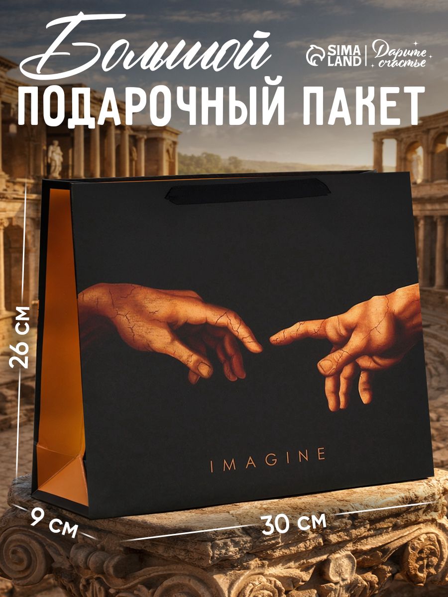 Пакет подарочный, 30 х 26 х 9 см