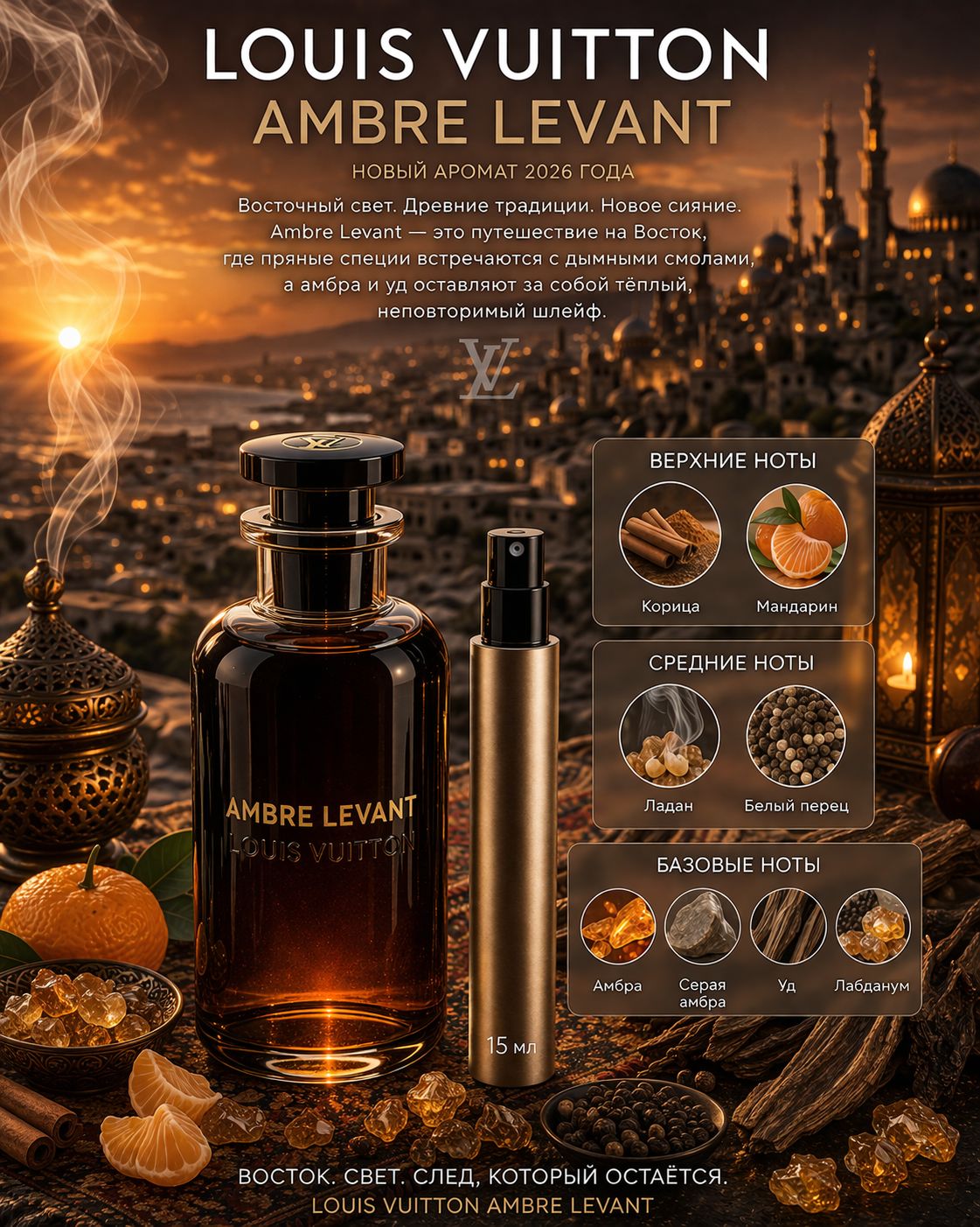 Louis Vuitton Ambre Levant Парфюмерная вода 15 мл Отливант купить
