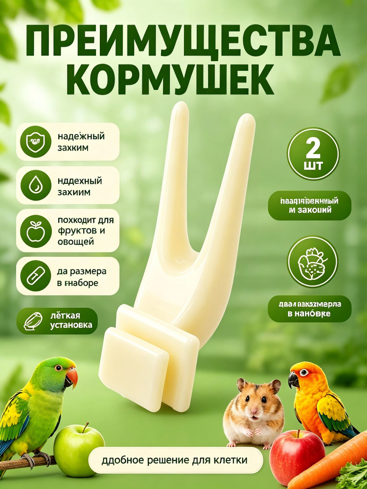 Кормушка для птиц и грызунов в клетку / Держатель фруктов и овощей для попугаев и хомяков / Набор из #1