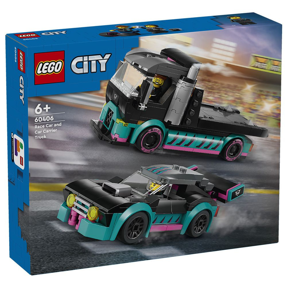 Конструктор LEGO City "Гоночный автомобиль и грузовик-автовоз", 60406  #1