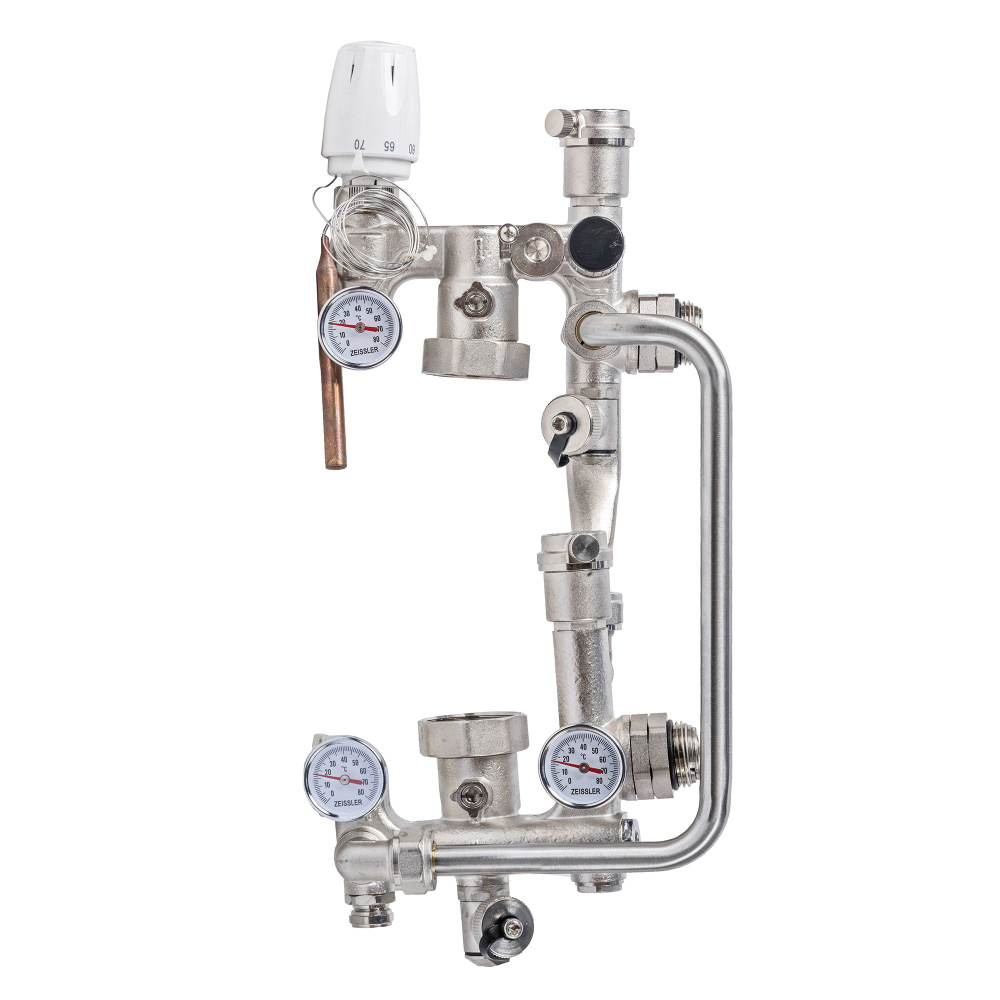 Насосно-смесительный узел с регулировкой 30-70C, под насос 180мм ...