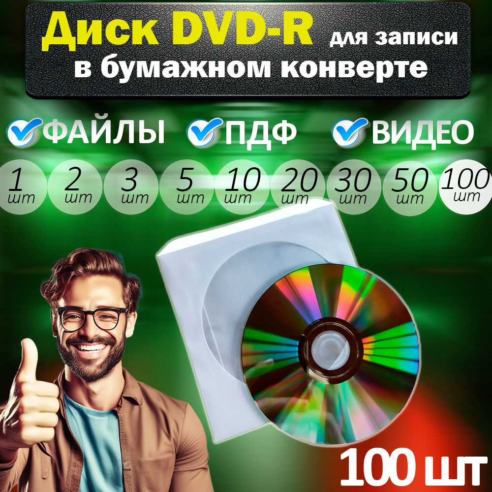 Диск DVD-R Ritek для записи 4,7Gb 16x non-print (без покрытия), двд-р, в  упаковке бумажный конверт с окном - купить с доставкой по выгодным ценам в  интернет-магазине OZON (883107544)