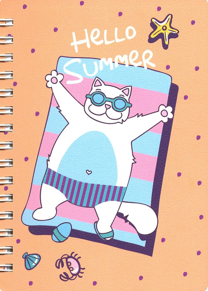 Блокнот 80 листов, 10*14 см, спираль "Hello summer, пляж" (N1947) #1