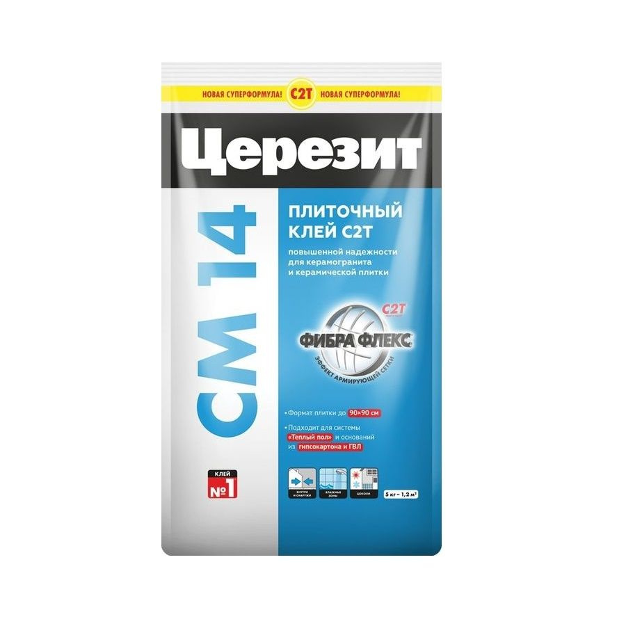 Клей для плитки и керамогранита Ceresit CМ 14 (5кг) #1