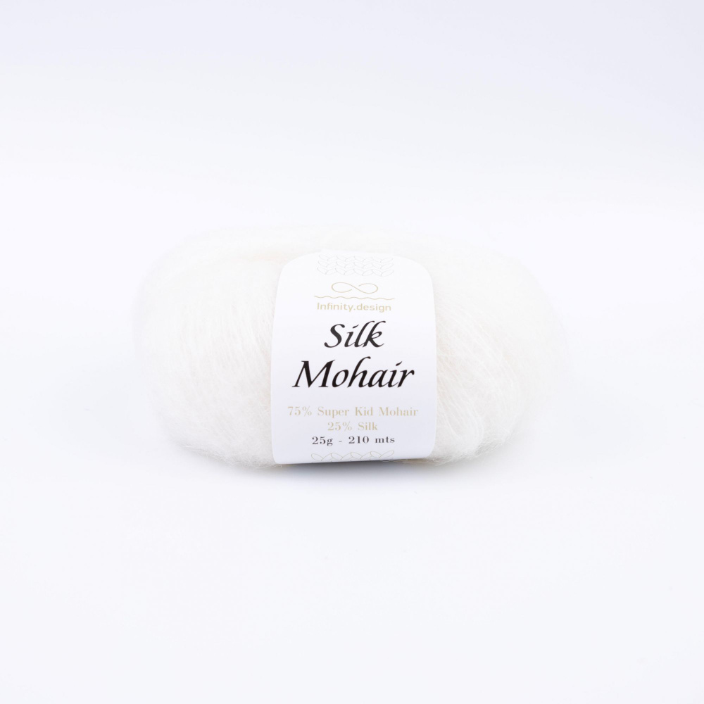 Пряжа для вязания Infinity Design Silk Mohair (1001 Optical White) 6 мотков #1