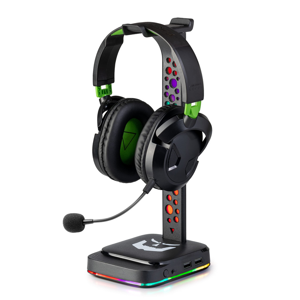 Подставка для компьютерных наушников с RGB подсветкой и USB портами ...