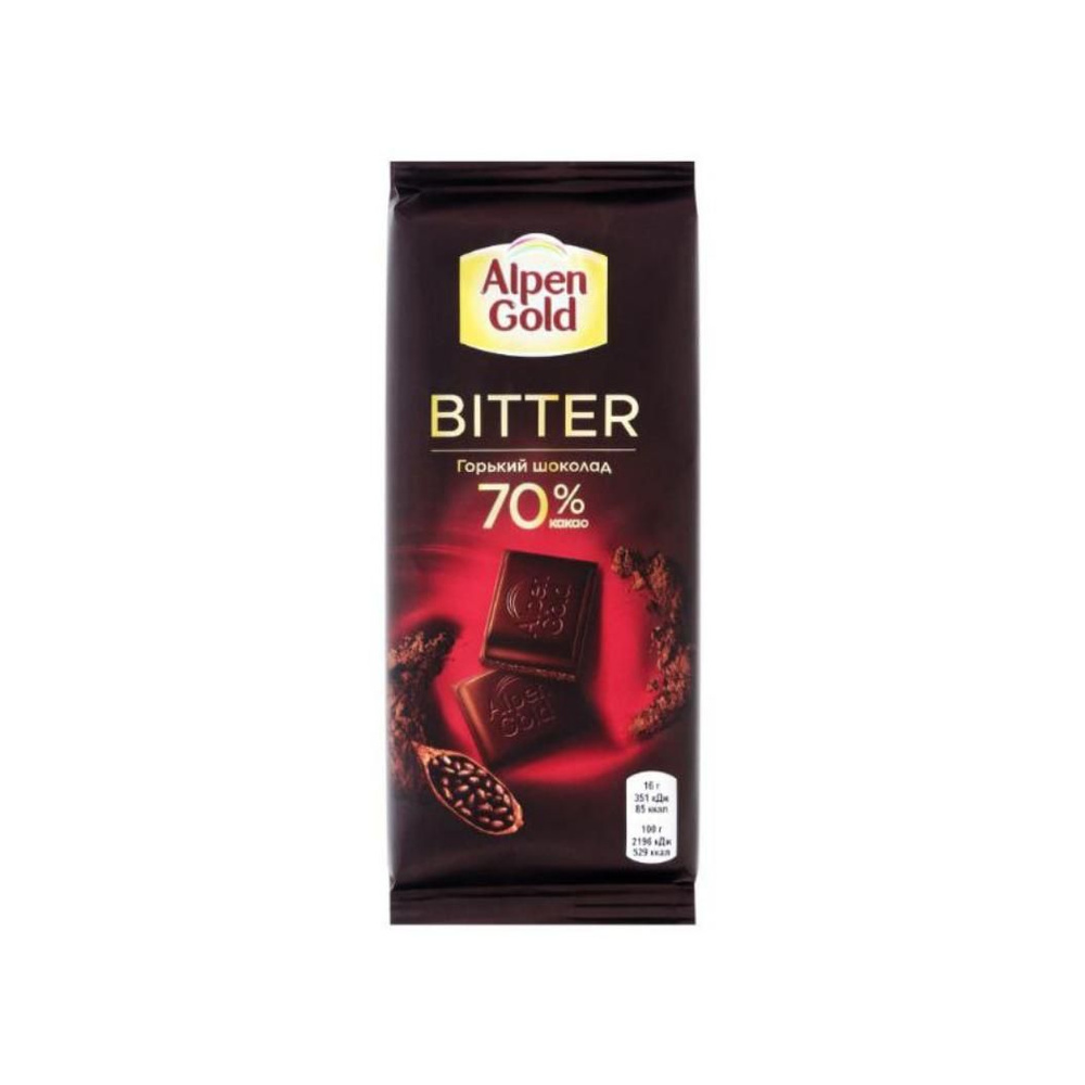 Шоколад ALPEN GOLD (АЛЬПЕН ГОЛЬД) BITTER горький 70% 80 г - 5 шт. #1