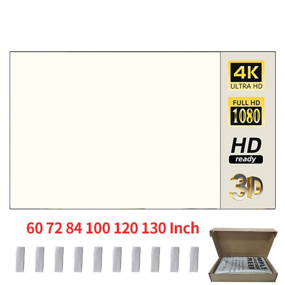 MIXITO Белая решетка, экран проектора 120 дюймов, соотношение 16: 9 ...