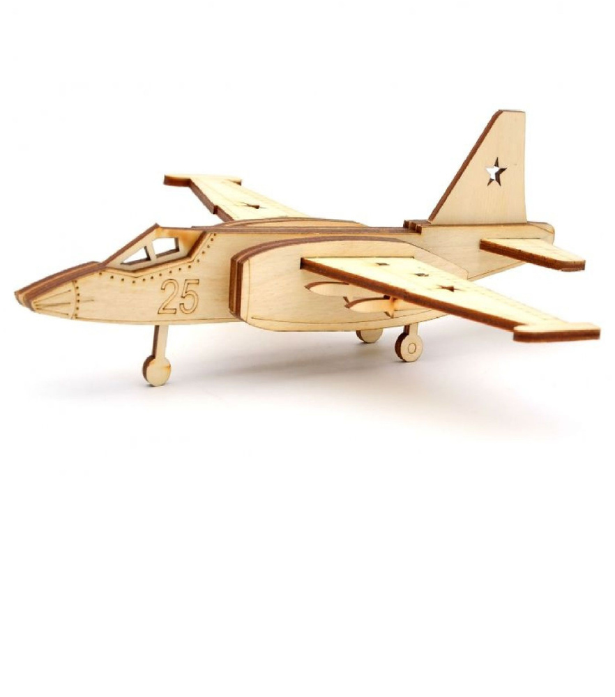 Деревянный конструктор сборная модель 3D Самолет штурмовик СУ-25 "Грач" 170*170*70 мм  #1