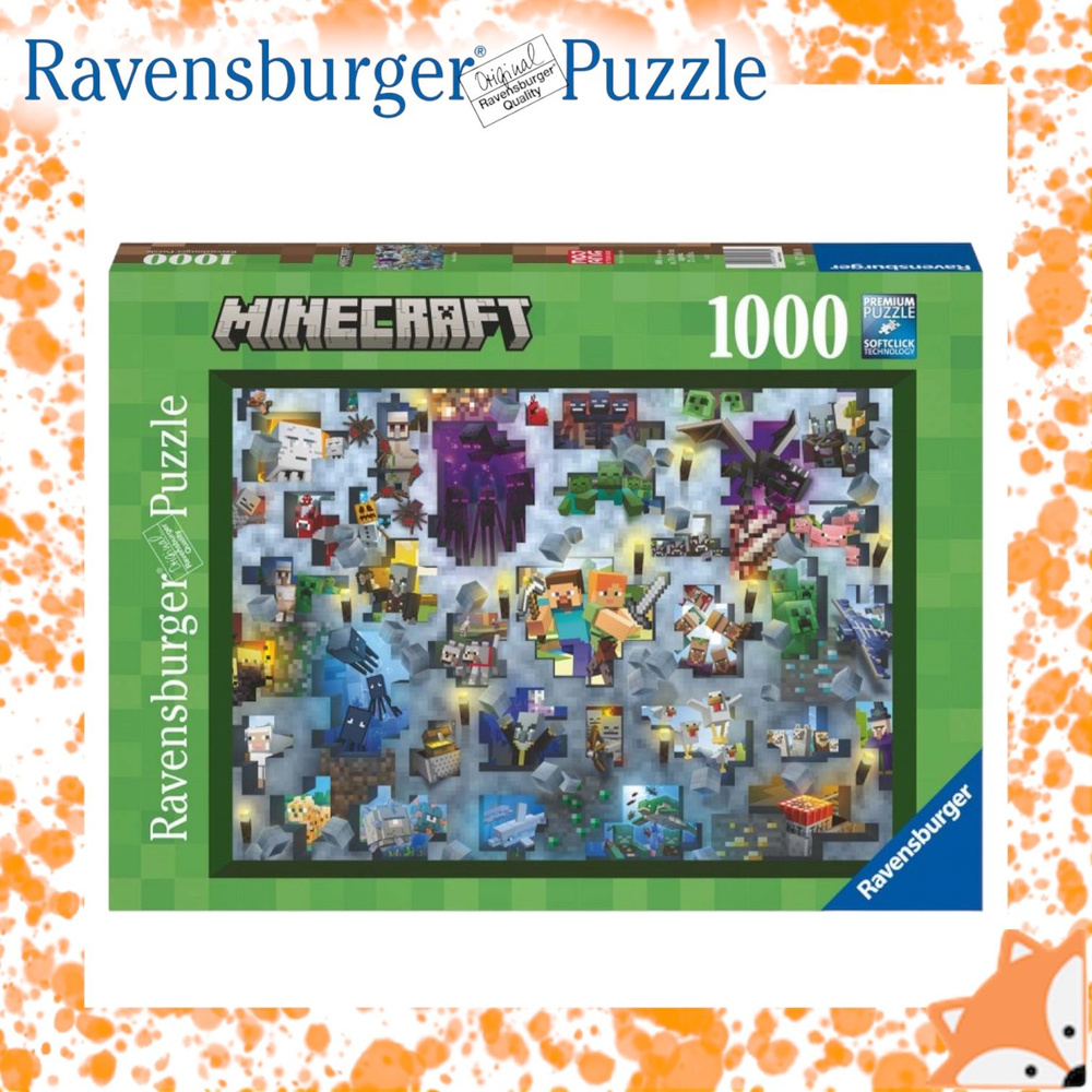 Пазл Ravensburger Minecraft, Майнкрафт Мобы, 1000 элементов, 17188 - купить  с доставкой по выгодным ценам в интернет-магазине OZON (1476488794)