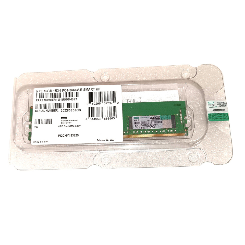 HPE Оперативная память 815098-B21 / 850880-001 / 840757-091 1x16 ГБ (815098-B21) #1