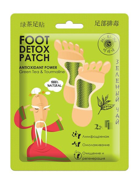 Детокс-патчи для ног с зеленым чаем и турмалином Antioxidant Power Foot ...