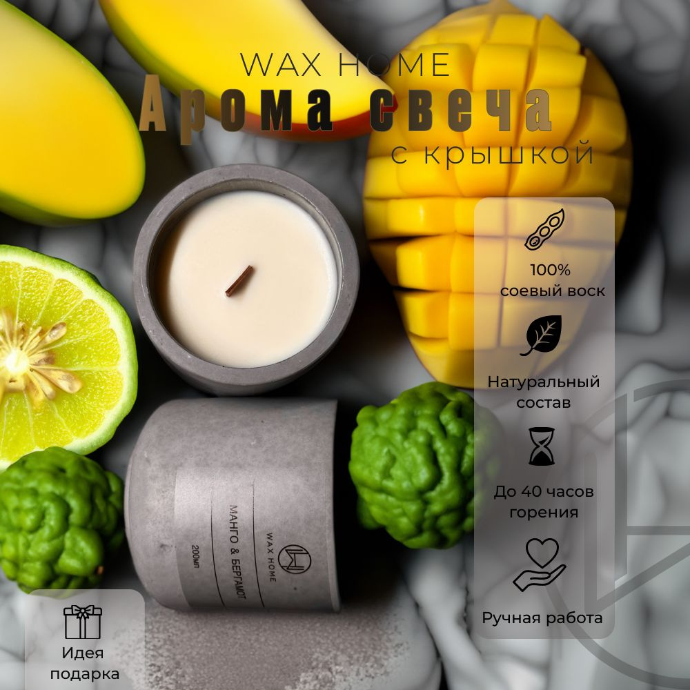 Арома свеча интерьерная WAX HOME 