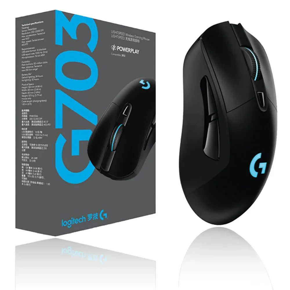 Игровая мышь беспроводная Logitech G703, черный - купить по выгодной ...