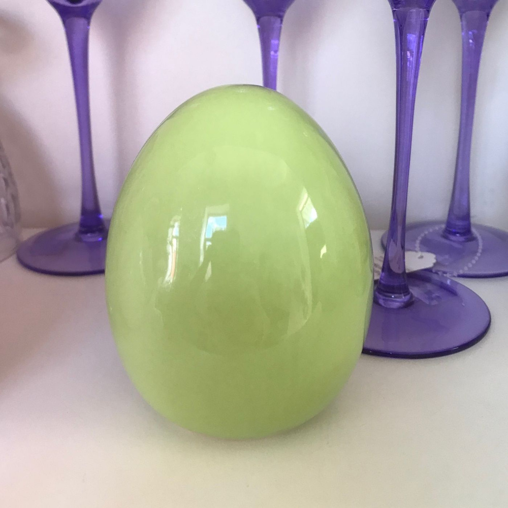 Декоративное яйцо (цвет зеленый) 8.2x8.2x10.3 см, керамика #1