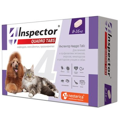 Inspector Quadro для кошек и собак 8-16кг таб. 4 шт до 08.2026 г. #1