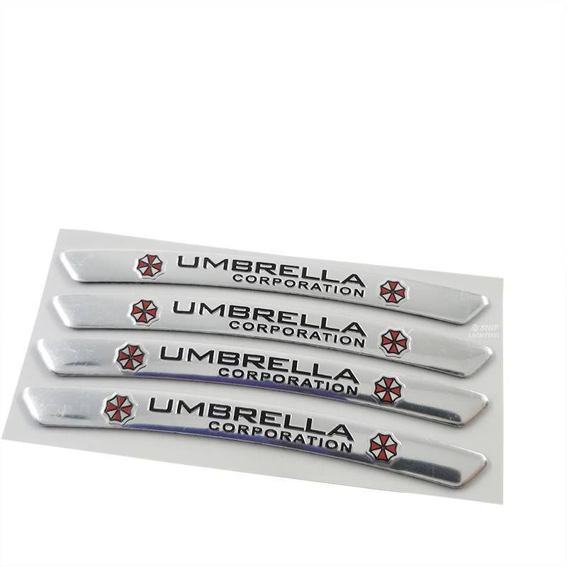 4 х алюминиевых UMBRELLA CORPORATION буквенная наклейка на ...