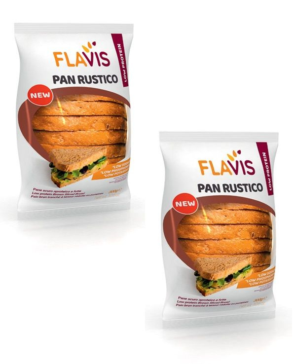 Тёмный хлеб в нарезке с низким содержанием белка Pan Rustico, т.м. FLAVIS, 300 г (2 шт.)  #1