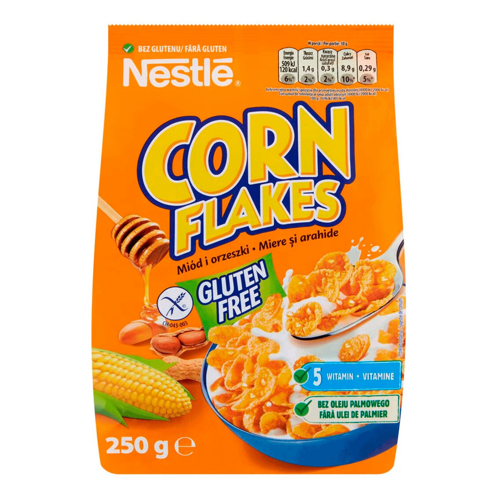 Nestle Готовый завтрак с мёдом Corn Flakes 250 г #1