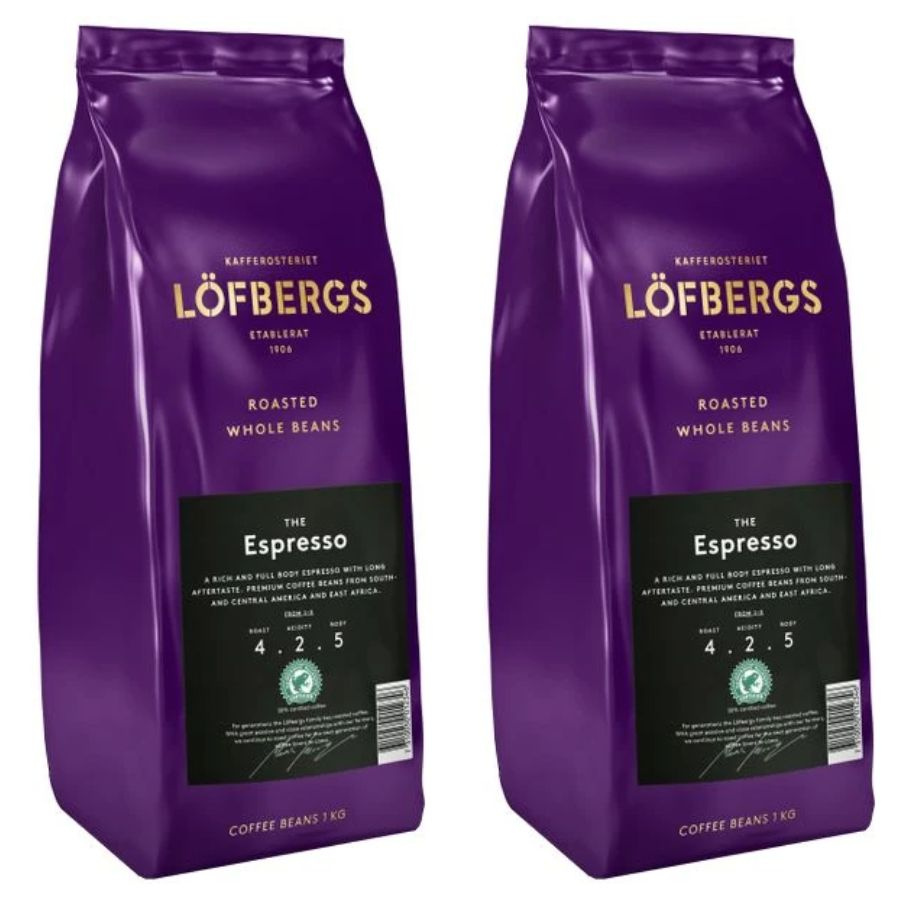 Кофе в зернах Lofbergs Espresso 1 кг 2 штуки #1
