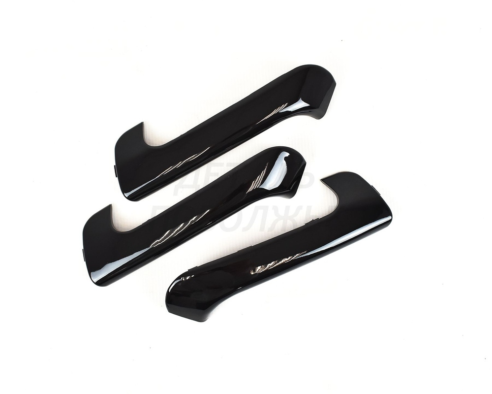 Накладки на ручки дверей внутренние черный глянец, комплект 3 шт Лада ...