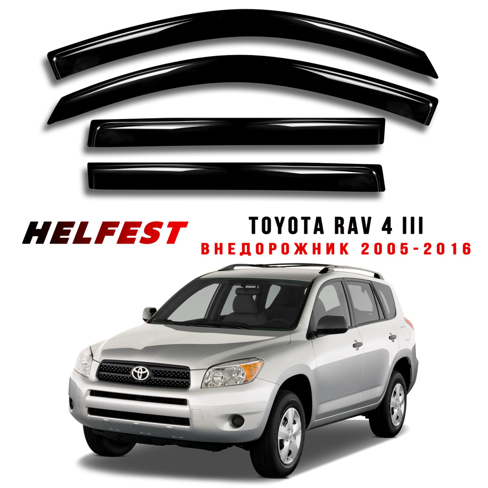 Дефлекторы на окна TOYOTA RAV4 III XA30 c 2005 по 2016 (включая рестайлинг)  #1