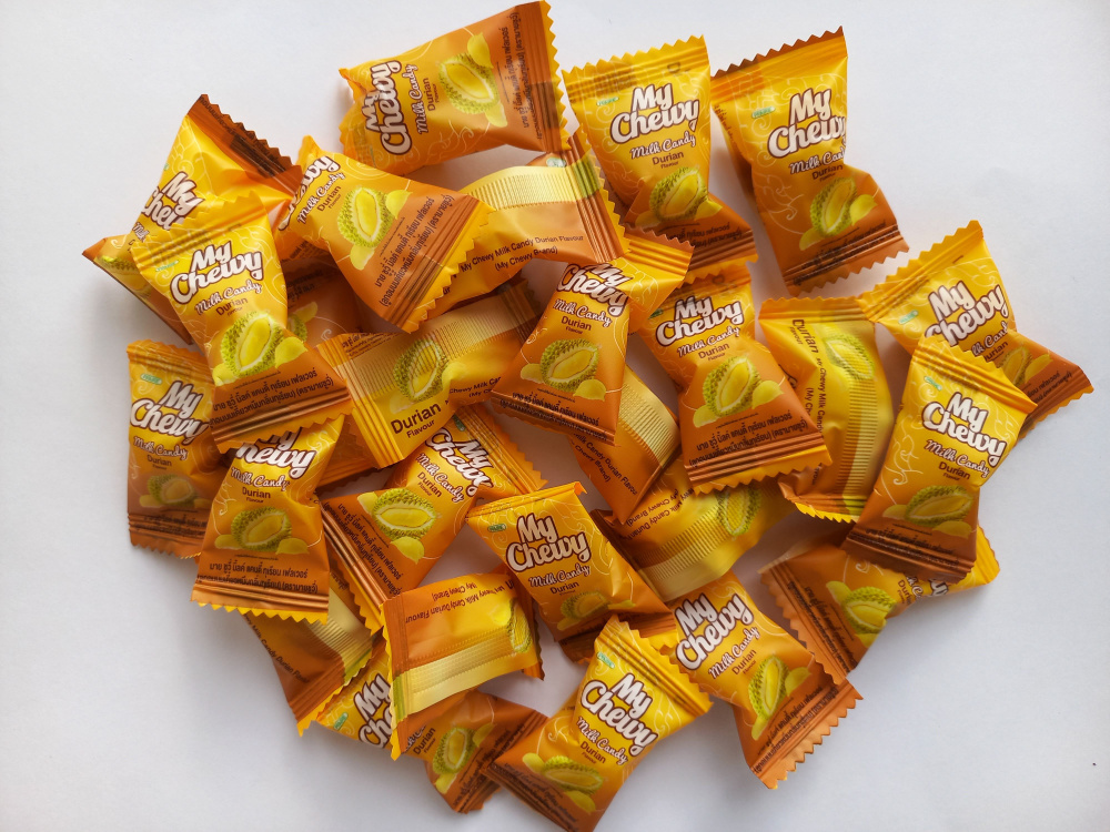 100 грамм! My Chewy candy Дуриан! Тайские жевательные конфеты Durian / 100 гр. (чистый вес) в коробочке. #1