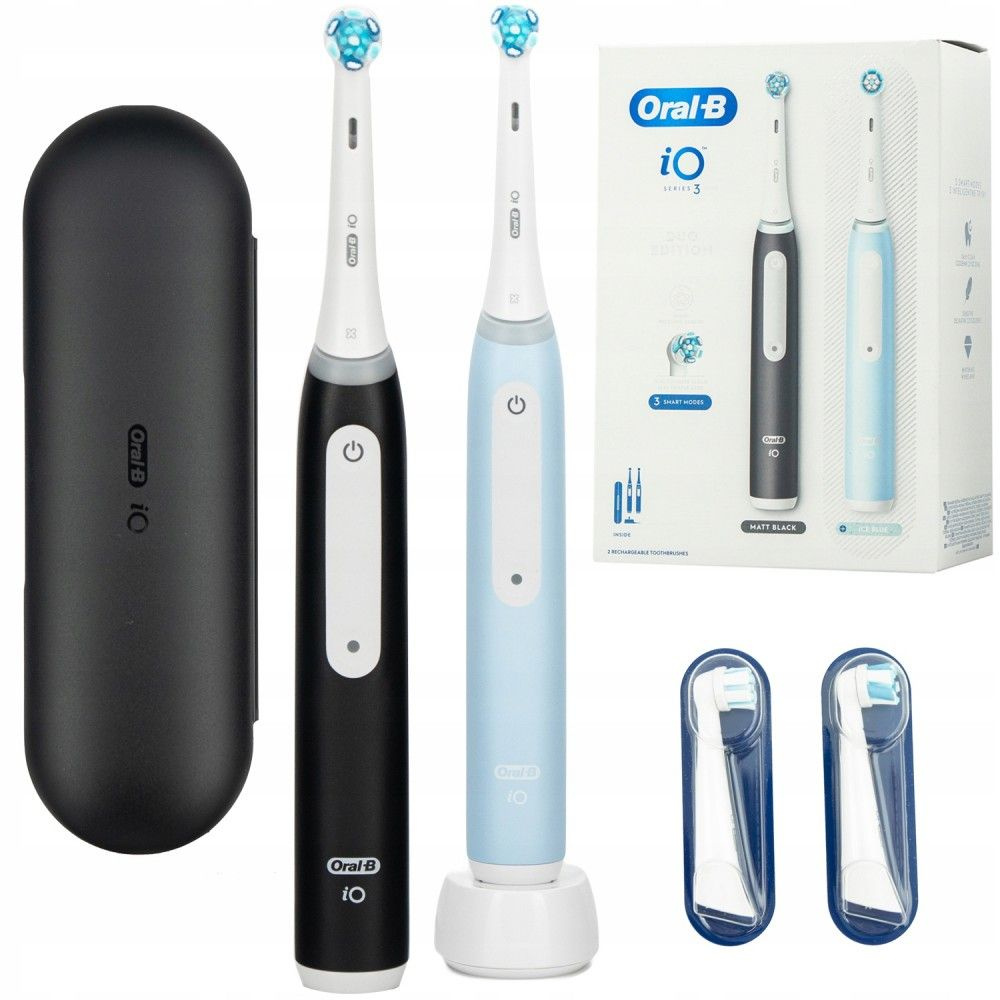 Электрическая зубная щетка ORAL-B IO3 DUO MATT BLACK + ICE BLUE #1