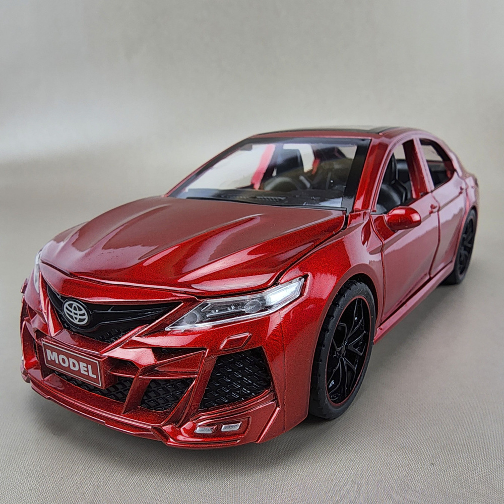 Машинка инерционная TOYOTA CAMRY 3.5 V6 металлическая модель 1:24 Тойота Камри красная 20см, со светом #1