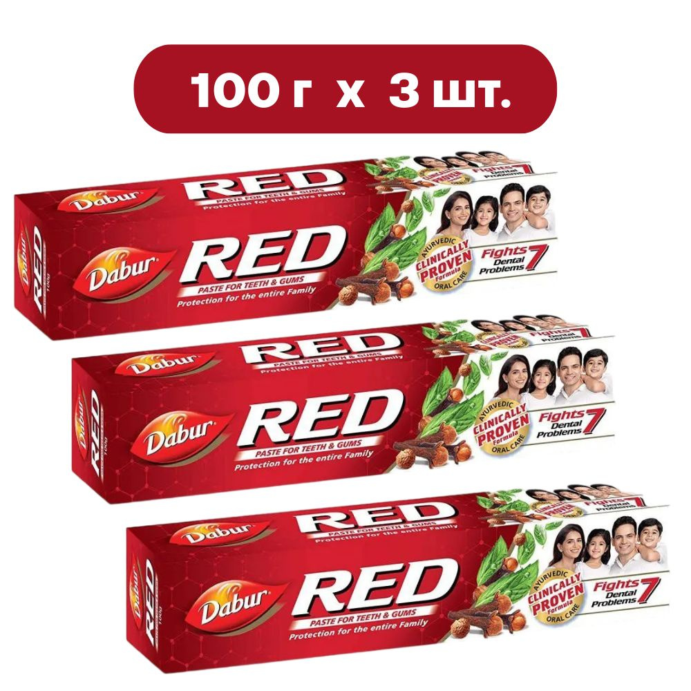 Dabur Red аюрведическая зубная паста 100 г (Дабур Ред) - 3 шт. #1