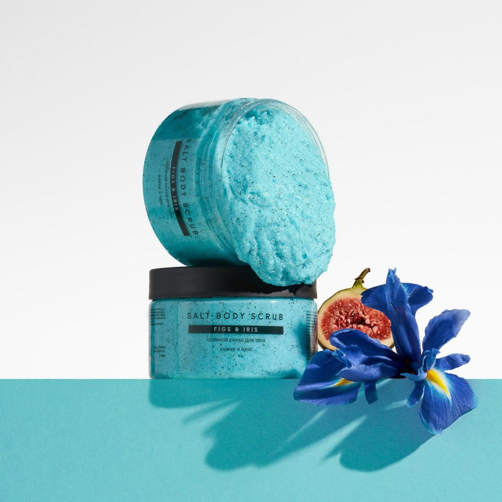 Скраб для тела Fabrik Cosmetology "Инжир и ирис" в банке соляной вязкий ...