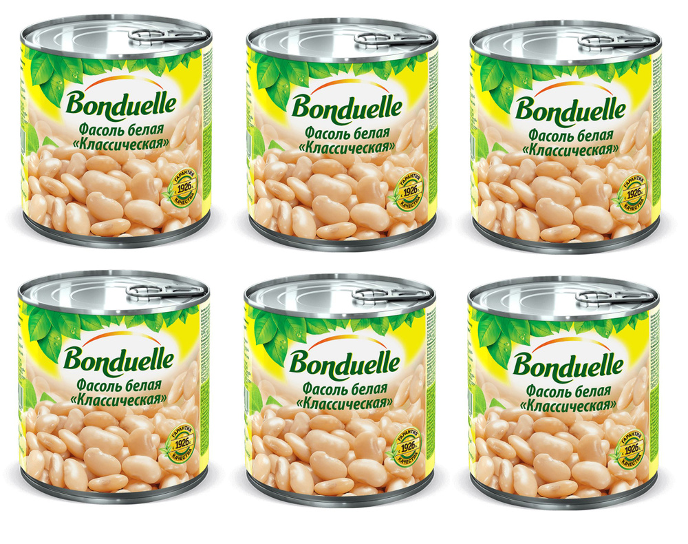 Bonduelle фасоль белая натуральная 425мл(Набор из 6 шт) - купить с ...