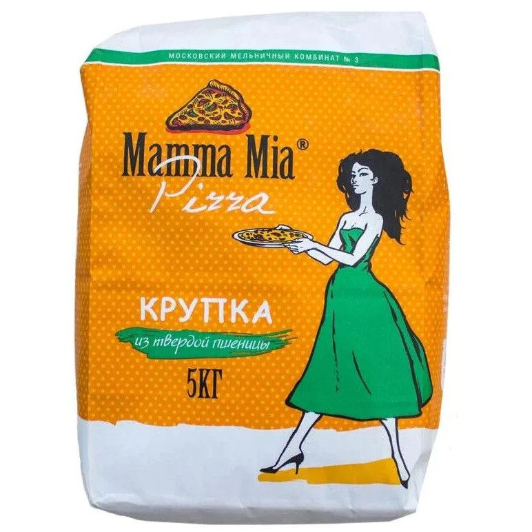 Мука Мама Мия Семолина (Mamma Mia Semolina) из твердой пшеницы высшего сорта (крупка), 5 кг  #1