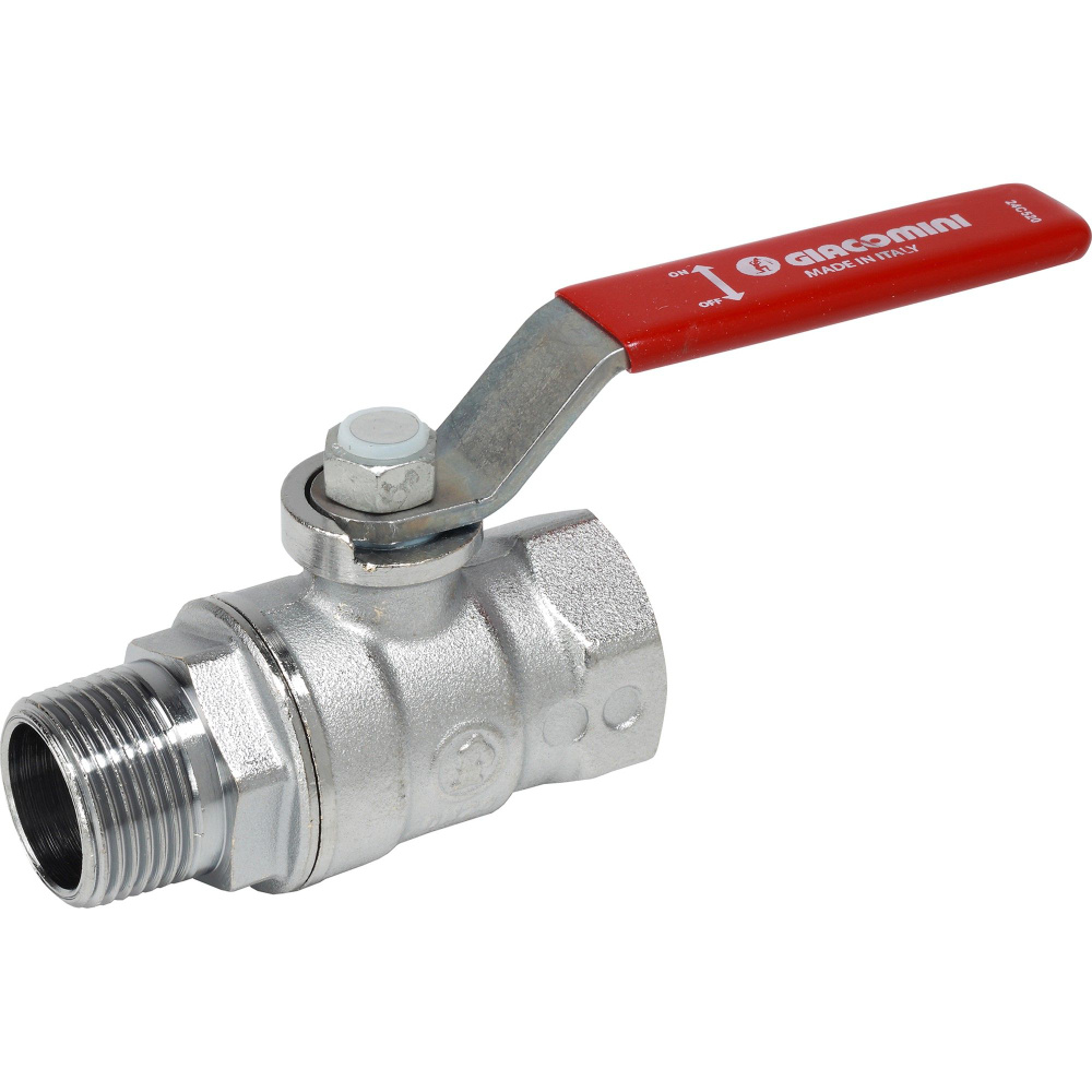 Кран шаровой Giacomini 1/2"x3/4" ВР-ВР бабочка с нагидной гайкой, латунь, хром, R251PX003 — фото 1