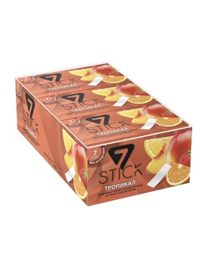 Жевательная резинка 7 STICK с тропическим вкусом, 24 шт по 14.5 гр