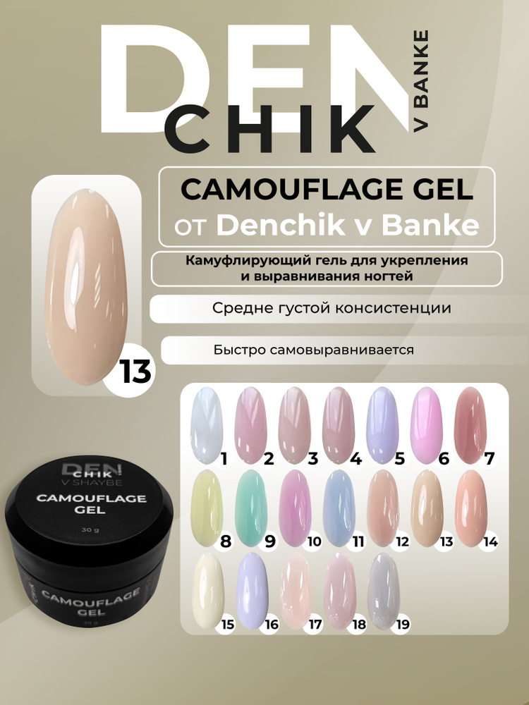 Camouflage Gel. Камуфлирующий гель для укрепления и выравнивания ногтей. Оттенок 13.  #1