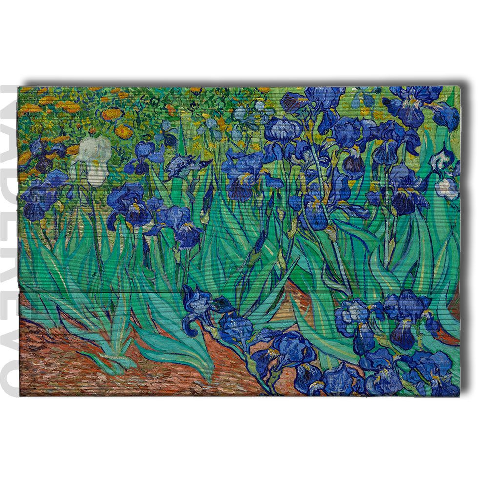 Картина на досках репродукция Ван Гог "Ирисы" 40х29 см - купить по ...